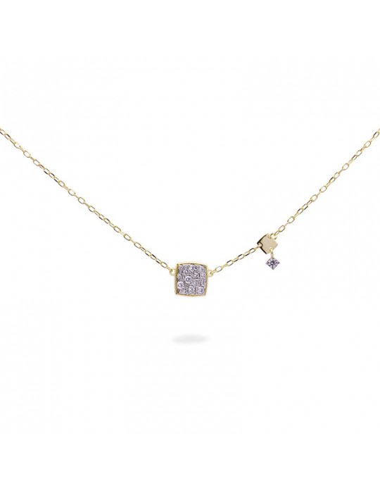Girocollo Rue Des Mille-Stardust Ten-Quadrato Pavè-Castone-GRZ018M1TVAU
