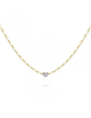 Rue Des Mille Choker -Shapes-Heart in Pavé of Zircons-GRZ020M1CUOAU