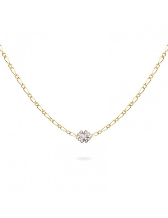 Rue Des Mille Choker - Shapes - Four-leaf clover-Zircons-GRZ020M1QUADAU