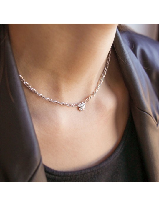 Rue Des Mille Choker - Shapes - Four-leaf clover-Zircons-GRZ020M1QUADAU
