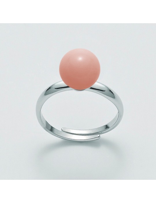 Miluna Woman's Ring - in 925% Silver with Turquoise Coral Angel Skin - 0