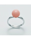 Miluna Woman's Ring - in 925% Silver with Turquoise Coral Angel Skin - 0