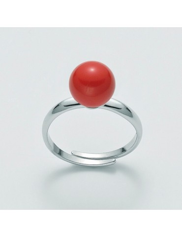 Anello Miluna - Terra e Mare - Agglomerato Corallo Rosso - LID3310