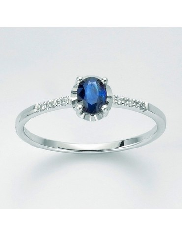 Women's Miluna ring with Diamonds and Sapphire - 0