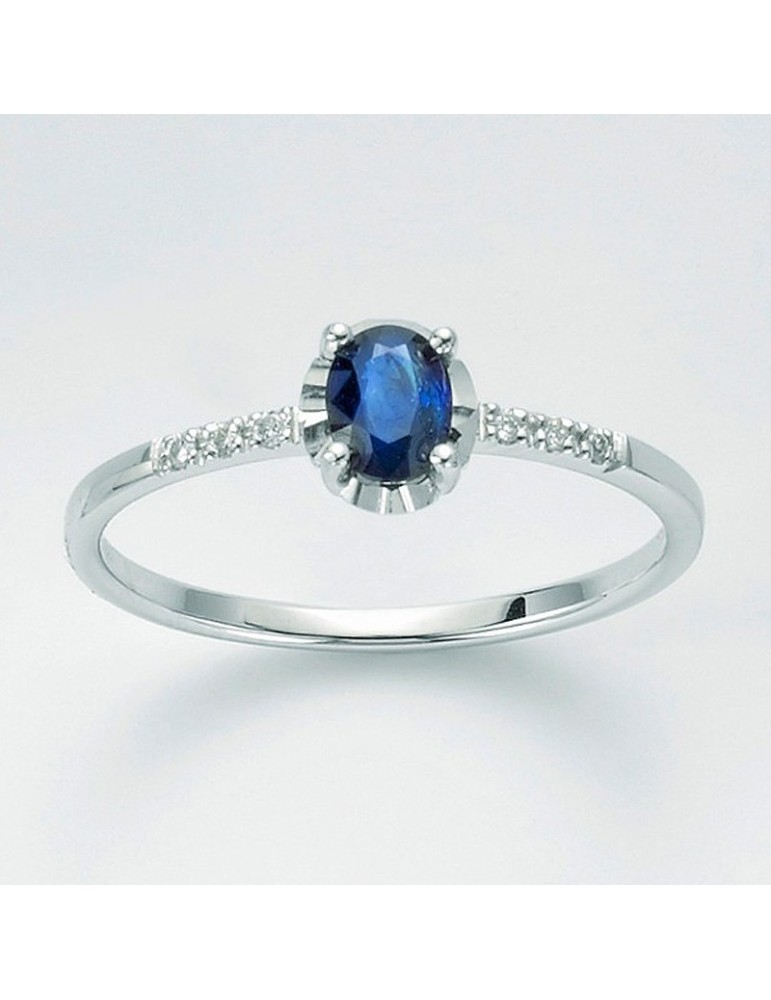 Women's Miluna ring with Diamonds and Sapphire - 0