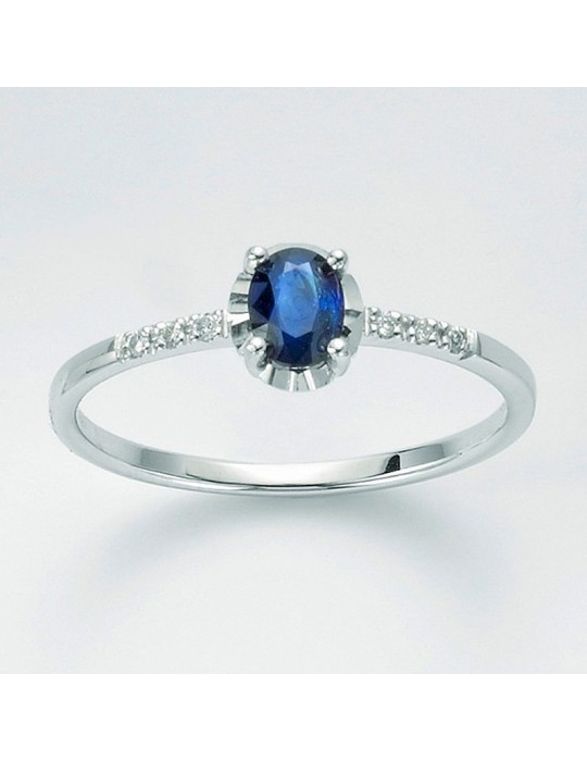 Women's Miluna ring with Diamonds and Sapphire - 0
