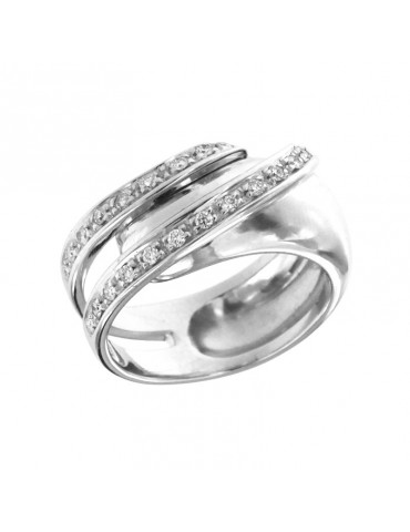 Picca Ring - Band in 18k White Gold with Natural Diamonds 0.32 ct - 0