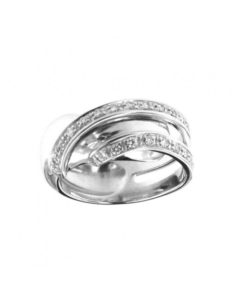 Anello Picca - a Fascia - Oro Bianco 18 carati - Diamanti Naturali 0,32 ct