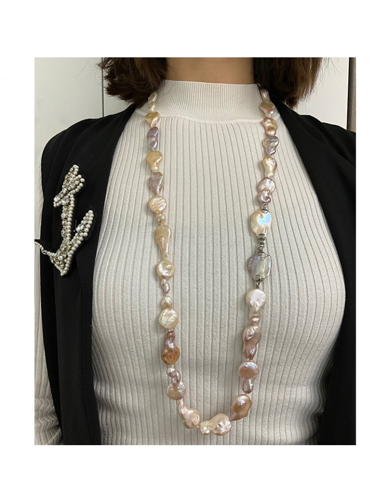 Collana Della Rovere - Perle Freshwater - Barocche Multicolor 98cm - COLDR8378