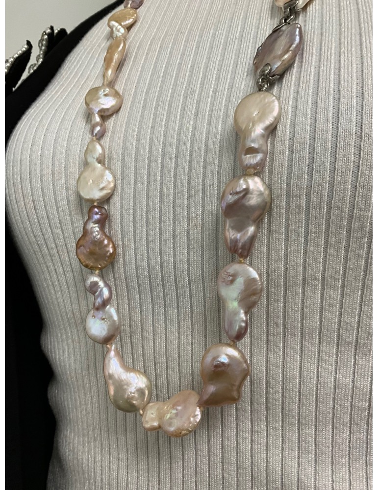 Collana Della Rovere - Perle Freshwater - Barocche Multicolor 98cm - COLDR8378