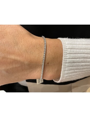 Bracciale Tennis Picca - in Oro Bianco 18 Carati con Diamanti Bianchi 1,30 ct - 0