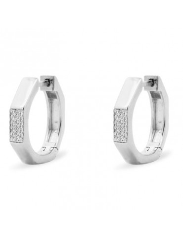 Rue Des Mille Earrings - Shapes-Octagonal-Pavè Zircons-ORZ020M6RH