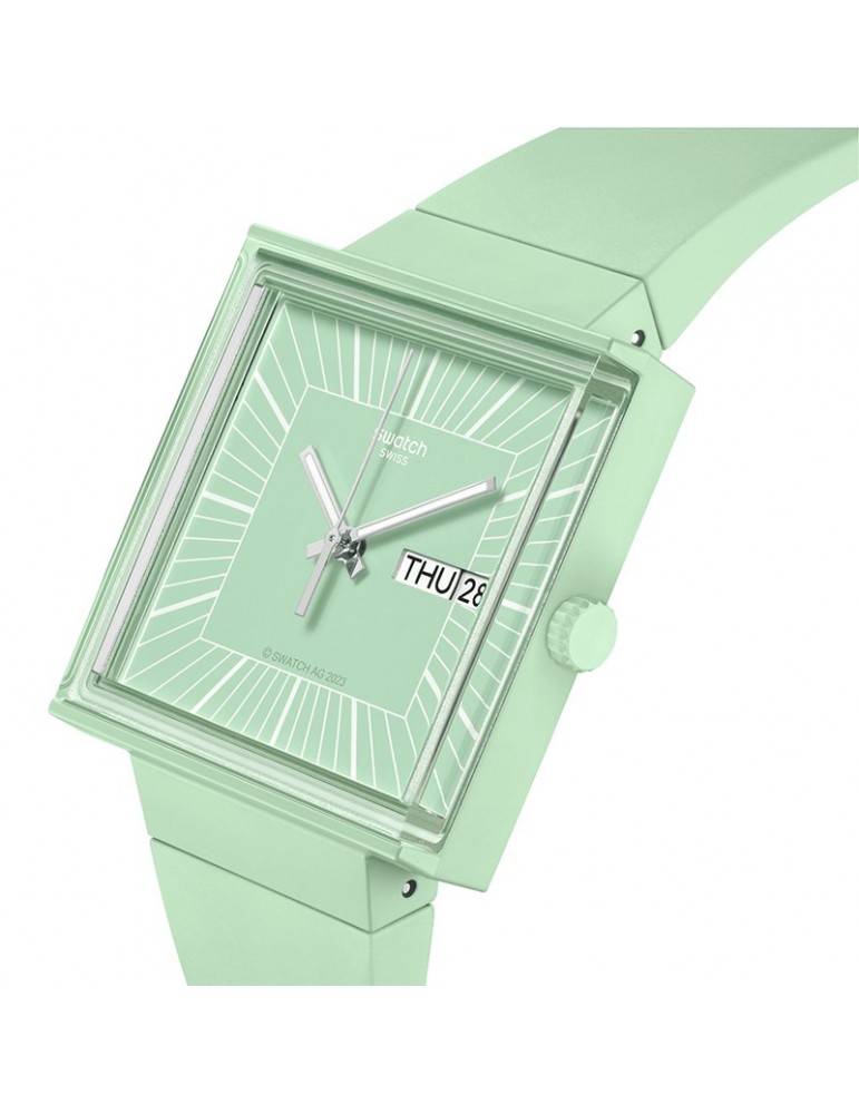 Swatch Watch - What If... Mint - Time and Date - 42mm-Green-SO34G701