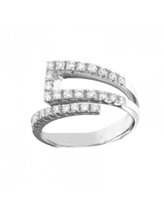 Anello Picca - a Fascia in Oro Bianco 18 carati con Diamanti Naturali 0,55 ct - ANK499BB