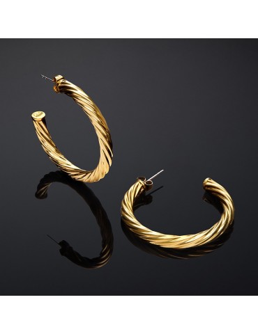 Chiara Ferragni earrings-Bold-Silver 925%-Big Size Worked-J19AXP10
