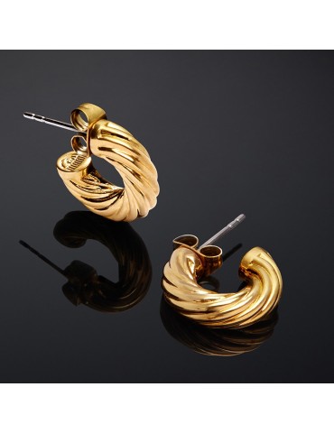 Chiara Ferragni earrings-Bold-Silver 925%-Small Size Worked-J19AXP12