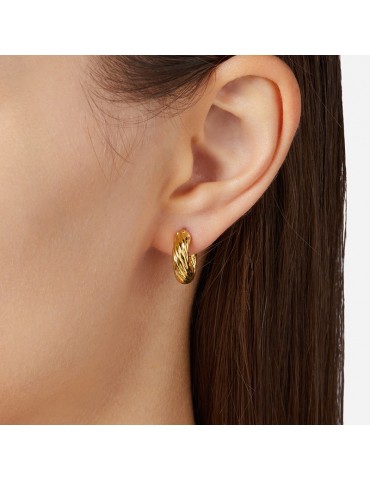 Chiara Ferragni earrings-Bold-Silver 925%-Small Size Worked-J19AXP12 2