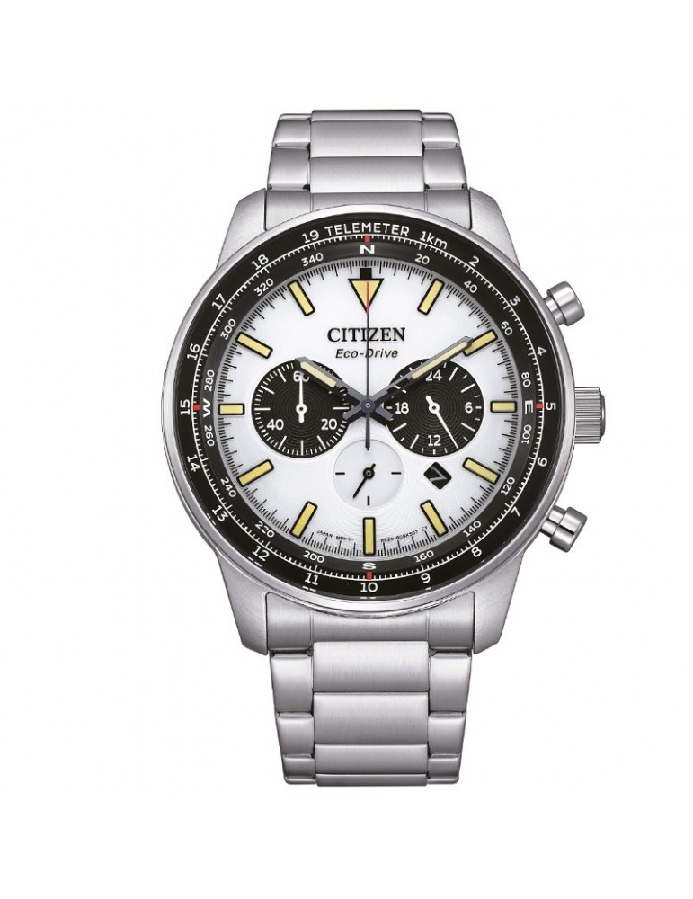Citizen Men's Watch - Of Aviator Chronograph Eco-Drive 44mm White Black - 0