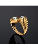 Chiara Ferragni Ring - Bold Strass Contrariè in 925% Golden Silver with Heart-shaped Cubic Zirconia - Size 16 - 0