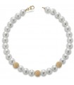 Bracciale Lelune da Donna - Young in Perle Coltivate 5 - 5,5 mm e Boules in Oro Giallo 18 Carati
