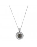 Nimei Necklace - in 18K White Gold with 9-10 mm Tahitian Pearl and Natural Diamonds - 0