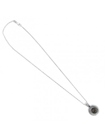 Nimei Necklace - in 18K White Gold with 9-10 mm Tahitian Pearl and Natural Diamonds - 0 2