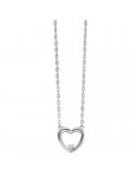 Miluna Necklace - Heart Pendant Necklace in 18 White Gold with Natural Diamond - 0