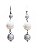 Della Rovere Earrings - in 925% Silver - Grey-White Pearls - ORDRP066