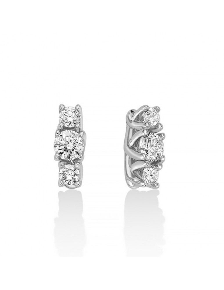 Miluna - Trilogy earrings in 18 white gold with natural diamonds - 0