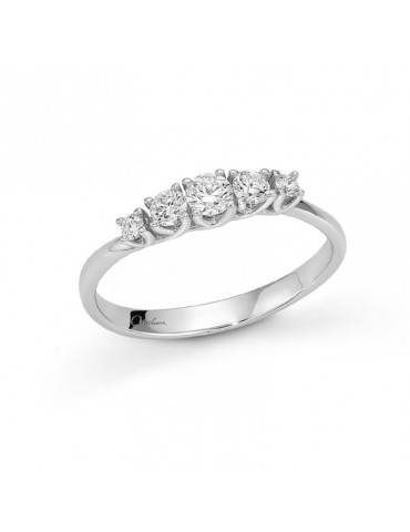 Anello Miluna - Riviere - Oro Bianco 18 carati - Diamanti Naturali - LID3651-036G7