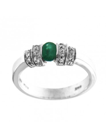 Anello Nimei - Oro Bianco 18 carati - Diamanti - Smeraldo 0,43 ct - LID677S 2