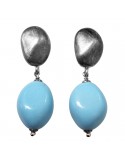 Lelune Glamor Earrings - 925% Silver - Turquoise Paste - LGEA60