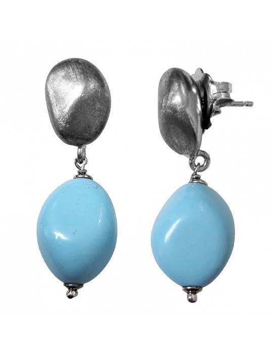 Orecchini Lelune Glamour - Argento 925% - Pasta Turchese - LGEA60