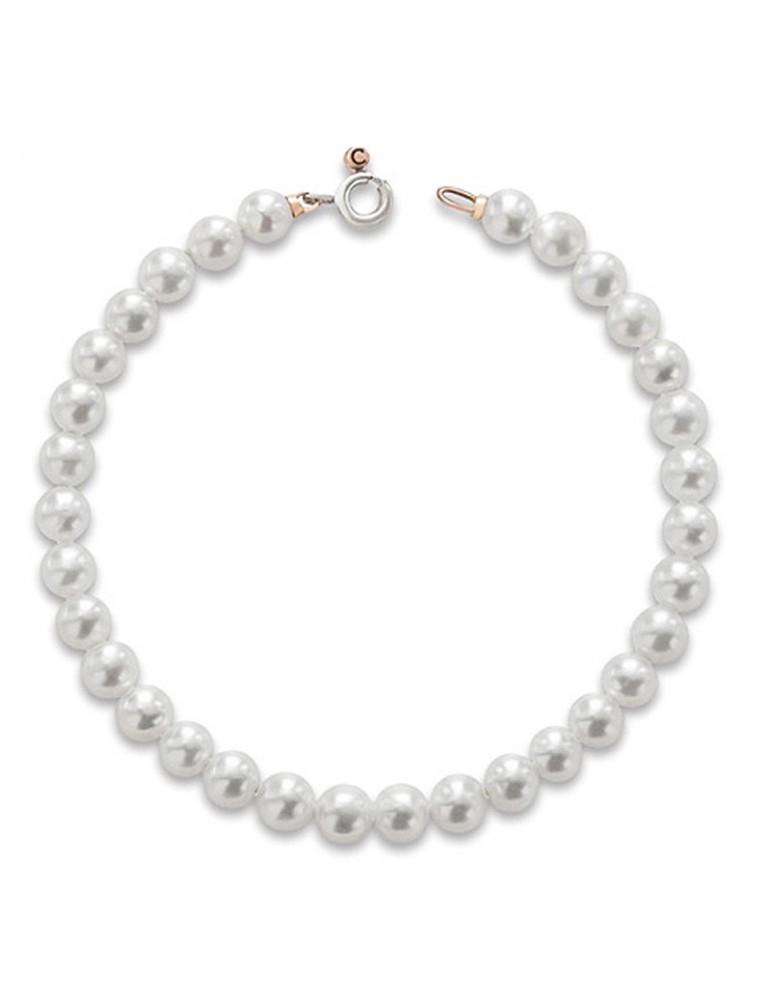 Bracciale Lelune - Young - Oro Bianco Rosa - Perle 5,5 - 6 mm - LLBR60