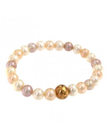 Bracciale Nimei - con Perle Freshwater Multicolor 7,5-8mm e Sfera Lucida - PBR1395