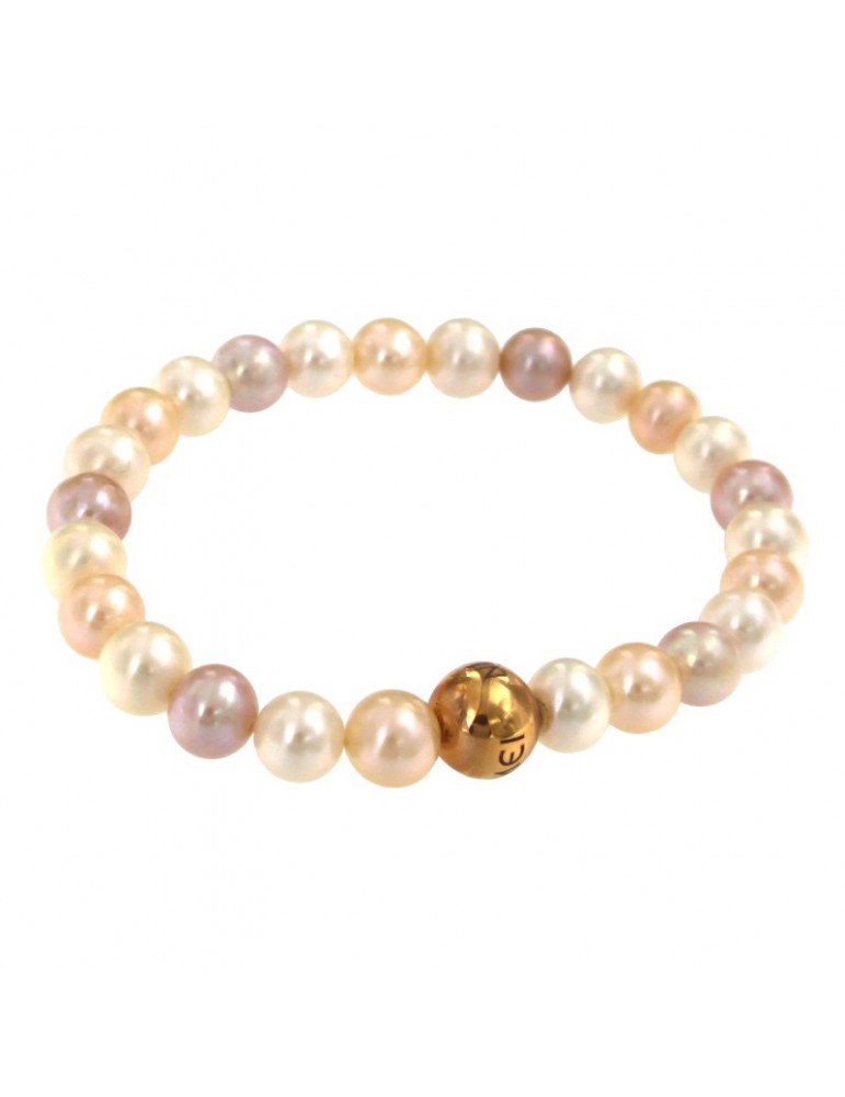 Nimei Bracelet - with 7.5-8mm Multicolor Freshwater Pearls and Polished Sphere - 0