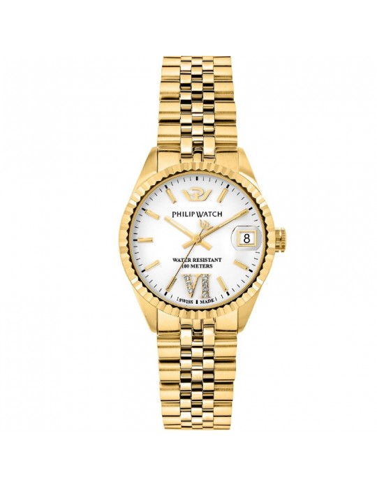 Philip Watch Women's Watch Caribe Quartz Time and Date 31mm Gold