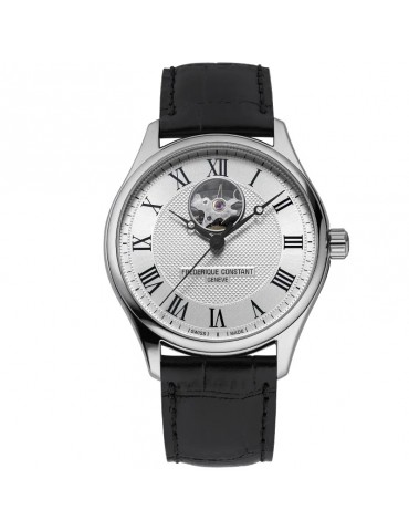 Frederique Constant - Classics Heart Beat Automatic 40mm Silver Guilloché Watch - 0
