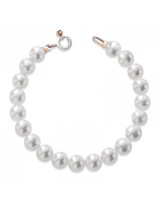 Bracciale Lelune - Young - Oro Bianco Rosa - Perle 7,5 - 8 mm - LLBR80