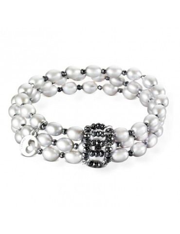 Bracciale Lelune Glamour - Deeva - Argento - Perle - Ematite - LLBRF01