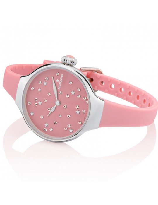 Hoops Watch - Nouveau Chérie Sliding Star - 30mm - Pink - 2639L05 Hoops Watch - Nouveau Chérie Sliding Star - 30mm - Pink - 2639L05