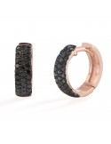 Orecchini Buonocore - Eternity Round - Cerchietto - Oro Rosa - Diamanti Neri 0,46 ct - 910O01NP
