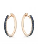 Buonocore Earrings - Eternity Round Hoop in 18k Rose Gold with Blue Sapphires 0.27 ct - 0