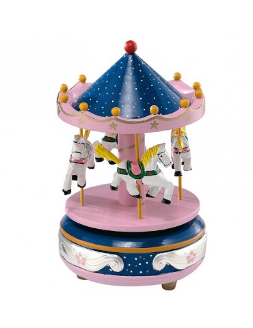 Carillon Valenti Pink Carousel with Horses for Childrens - 0