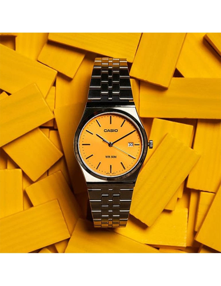 Casio Watch - Timeless - Silver - 35mm - Yellow - MTPB145D9AVEF