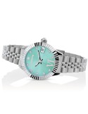 Hoops Watch - New Luxury Diamonds 2 Silver - 30mm - Turquoise - 2654LDS07