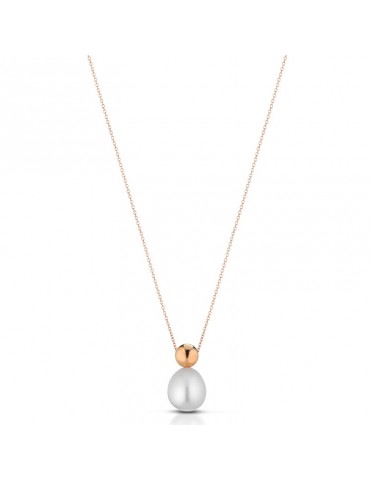 Collana Lelune - Moonlight - Oro Rosa - Perla Pendente - LLCL55894