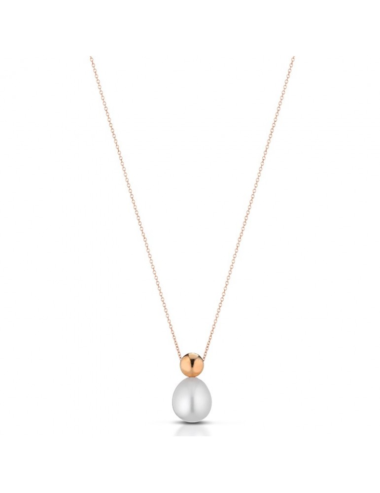 Collana Lelune - Moonlight - Oro Rosa - Perla Pendente - LLCL55894