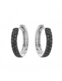 Buonocore Earrings - Eternity Round Hoop in 18k White Gold with 0.29 ct Black Diamonds - 0