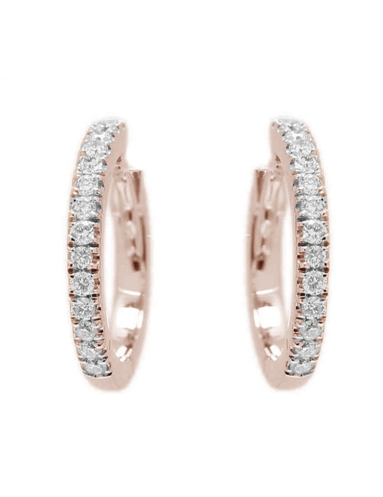Orecchini Buonocore - Eternity Round - Oro Rosa 18 carati - Diamanti 0,17 ct - 227O01DP
